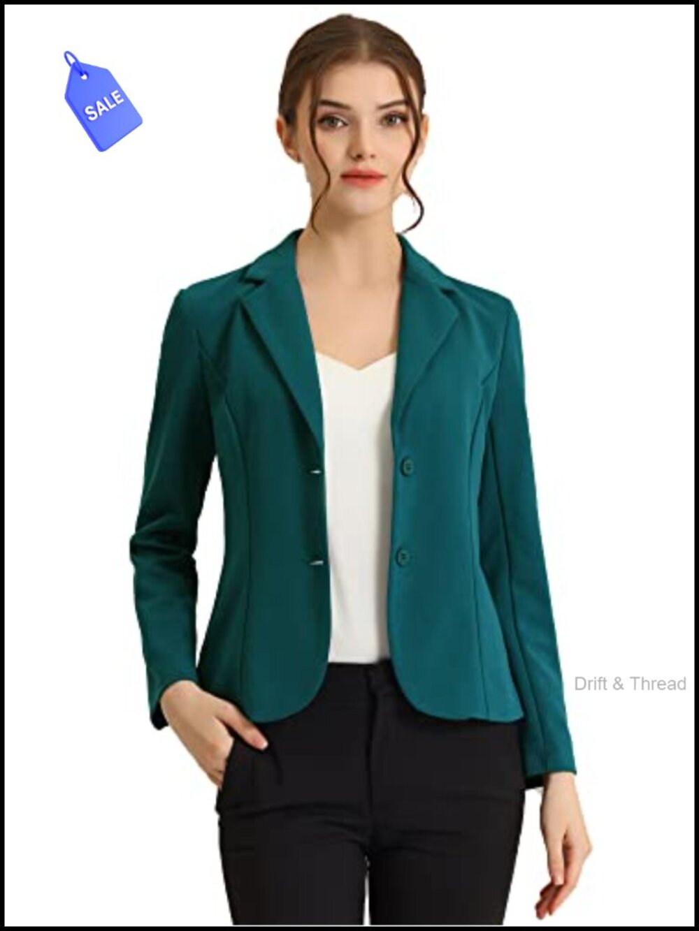 Women's Work Office Blazer Stretch Notch Lapel Long Sleeve Business Casual Suit